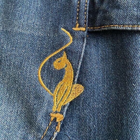 Phat Fashions Baby Phat Cropped Jeans Silver Label Vintage Womens Size 15 - Picture 5 of 10